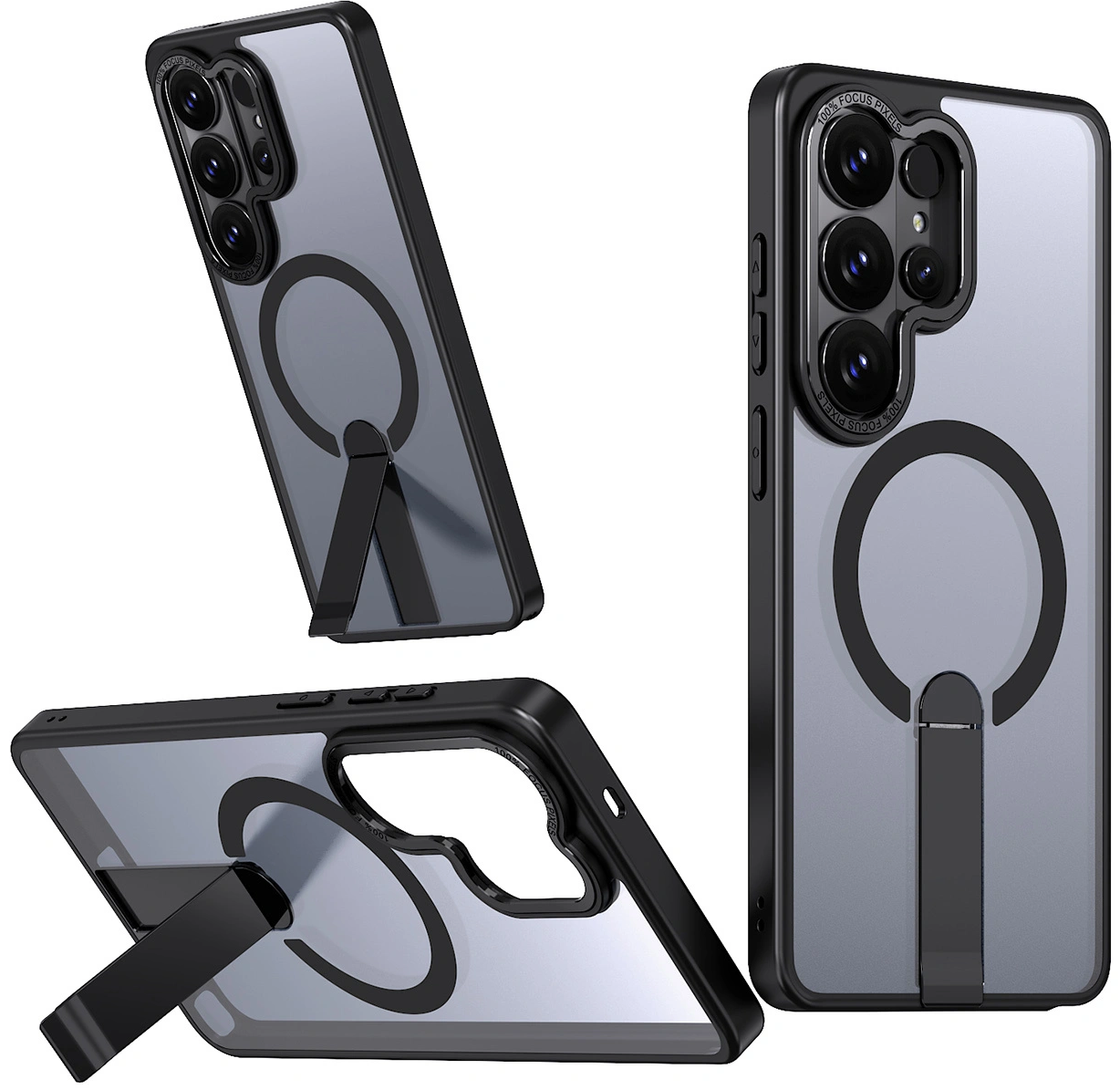 Θήκη MagSafe για Samsung Galaxy S26 Ultra S948, Hybrid Armor, X με Βάση, Μαύρη