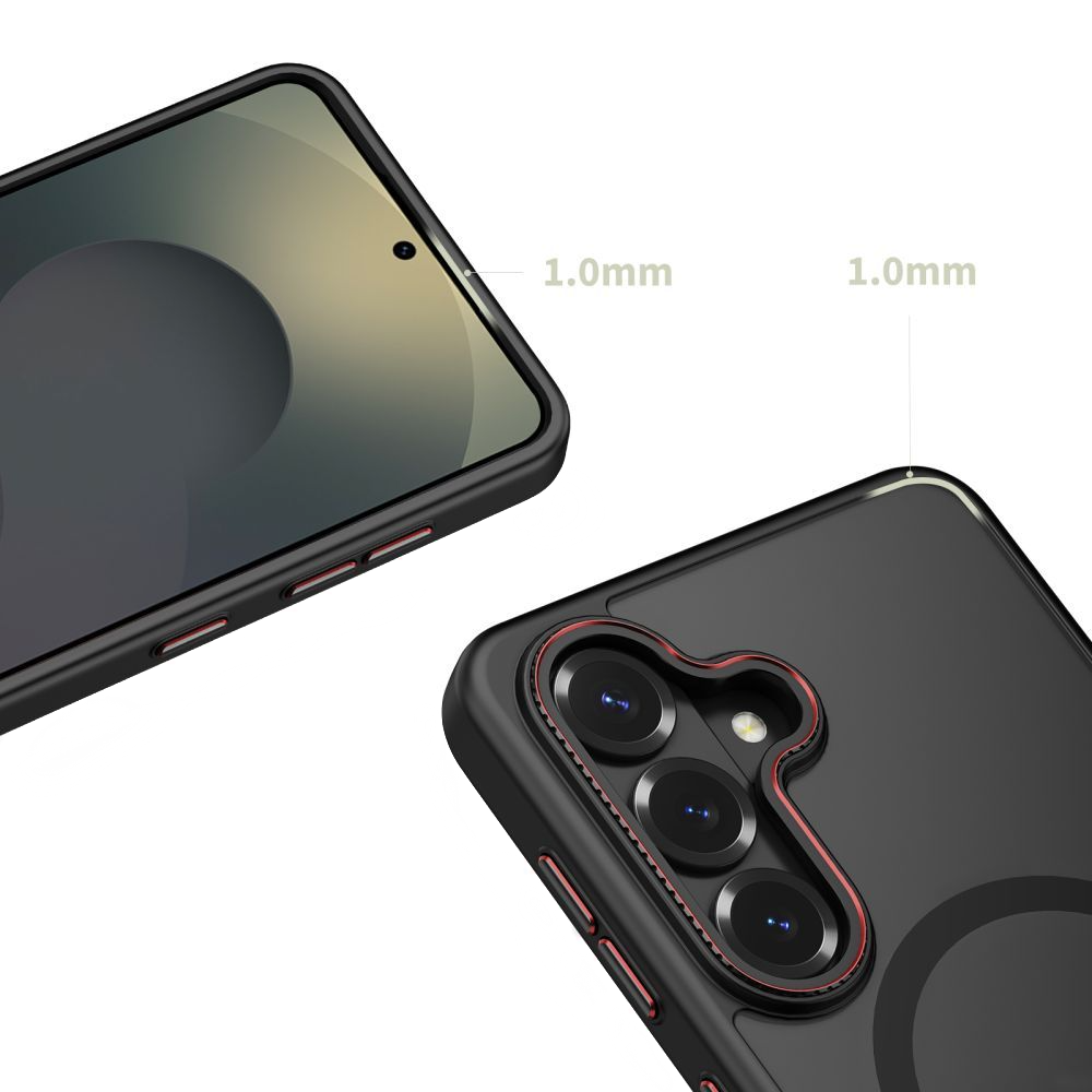 Θήκη MagSafe για Samsung Galaxy S26 S942, Tech-Protect, Magcam, Μαύρη Κόκκινη Ματ