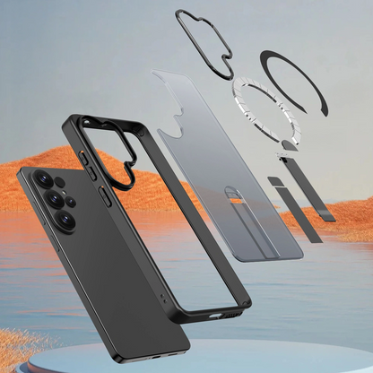 Θήκη MagSafe για Samsung Galaxy S26 Ultra S948, Hybrid Armor, X με Βάση, Μαύρη