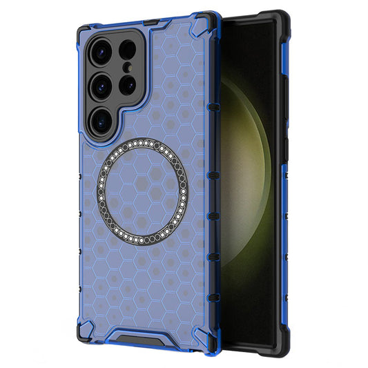 Θήκη MagSafe για Samsung Galaxy S25 Ultra S938, Techsuit, HoneyComb Shield, Μπλε