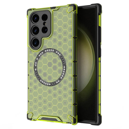 Θήκη MagSafe για Samsung Galaxy S25 Ultra S938, Techsuit, HoneyComb Shield, Πράσινο