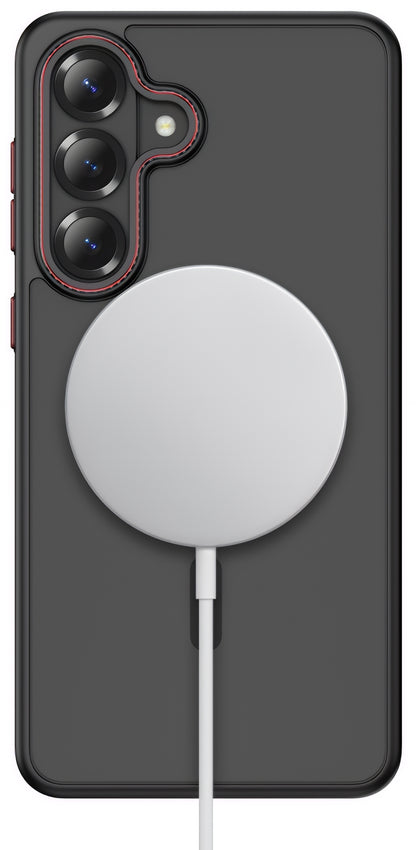Θήκη MagSafe για Samsung Galaxy S26 S942, Tech-Protect, Magcam, Μαύρη Κόκκινη Ματ