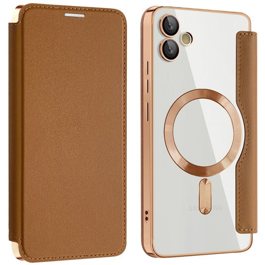 Θήκη MagSafe για Samsung Galaxy A05 A055, Techsuit, SmartMag Book, Καφέ