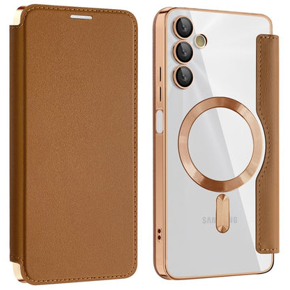 Θήκη MagSafe για Samsung Galaxy A05s A057, Techsuit, SmartMag Book, Καφέ