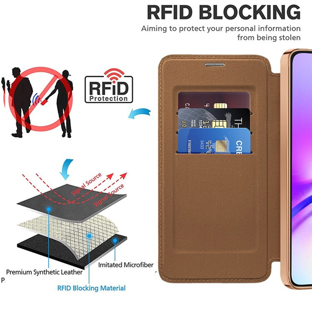 Θήκη MagSafe για Samsung Galaxy A05s A057, Techsuit, SmartMag Book, Καφέ