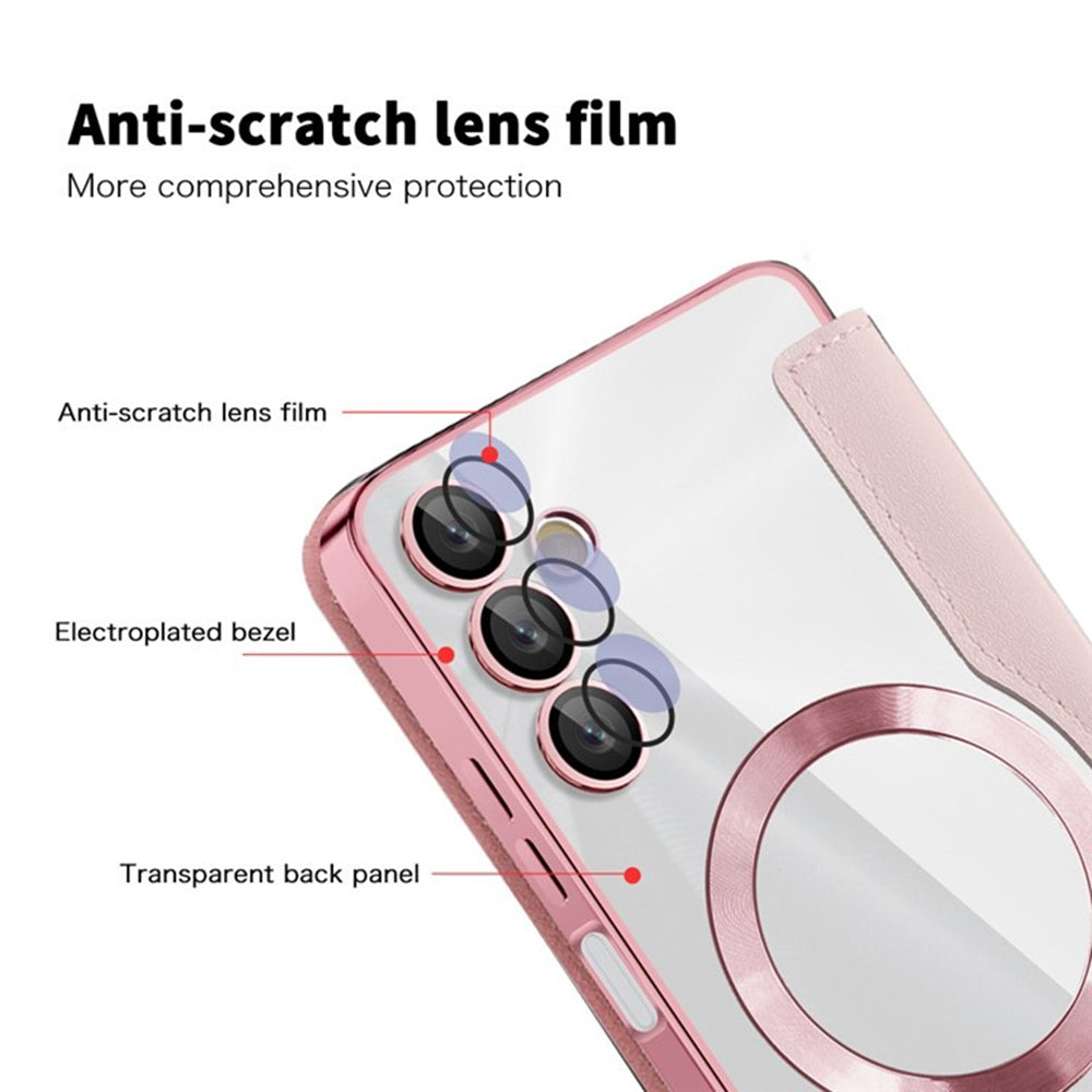 Θήκη MagSafe για Samsung Galaxy A05s A057, Techsuit, SmartMag Book, Ροζ
