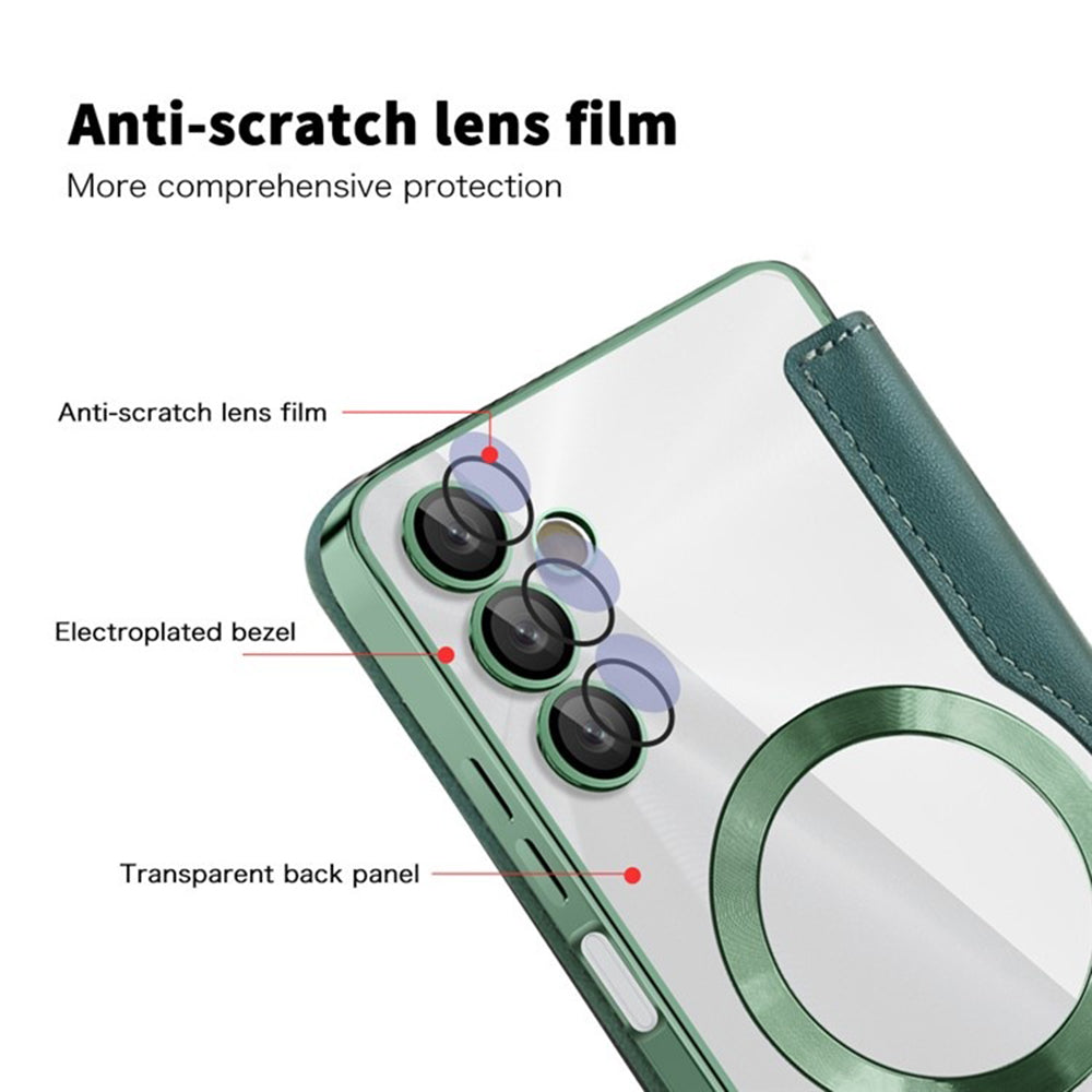 Θήκη MagSafe για Samsung Galaxy A05s A057, Techsuit, SmartMag Book, Πράσινο