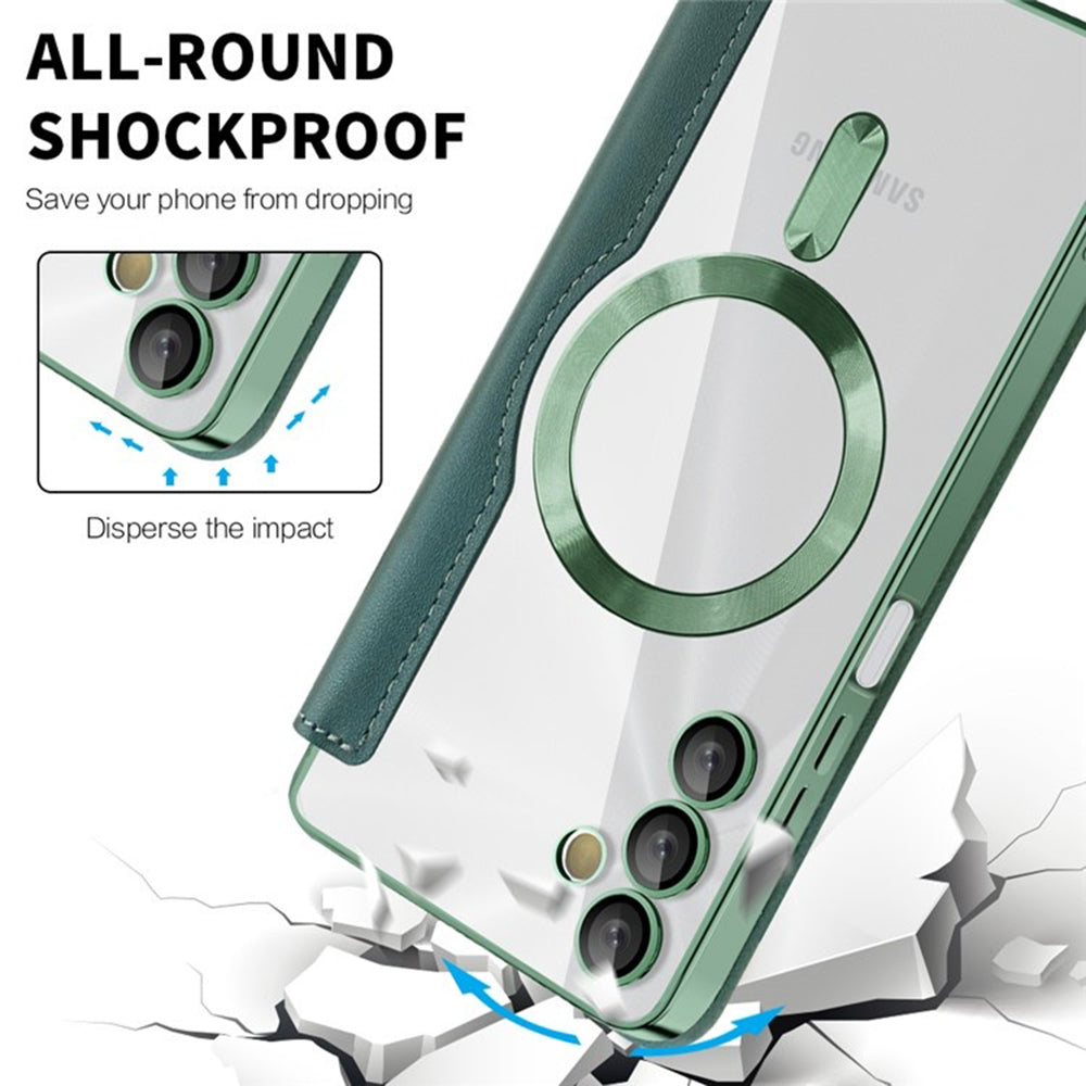 Θήκη MagSafe για Samsung Galaxy A05s A057, Techsuit, SmartMag Book, Πράσινο