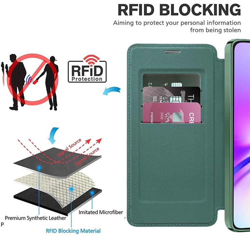 Θήκη MagSafe για Samsung Galaxy A05s A057, Techsuit, SmartMag Book, Πράσινο