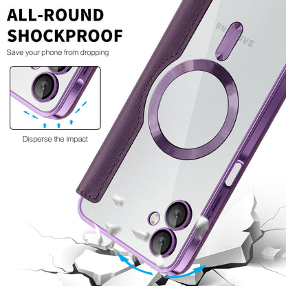Θήκη MagSafe για Samsung Galaxy A06 A065, Techsuit, SmartMag Book, Μωβ