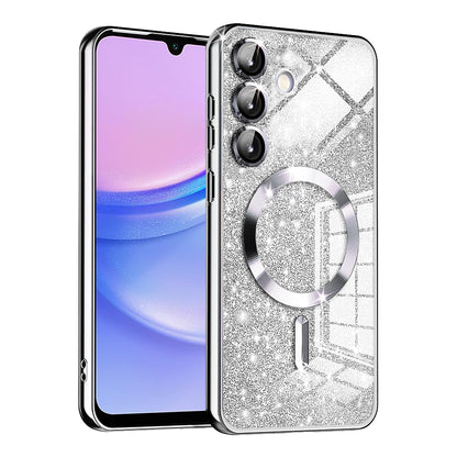 Θήκη MagSafe για Samsung Galaxy A15 5G A156 / A15 A155, Techsuit, Luxury Glitter, Ασημί