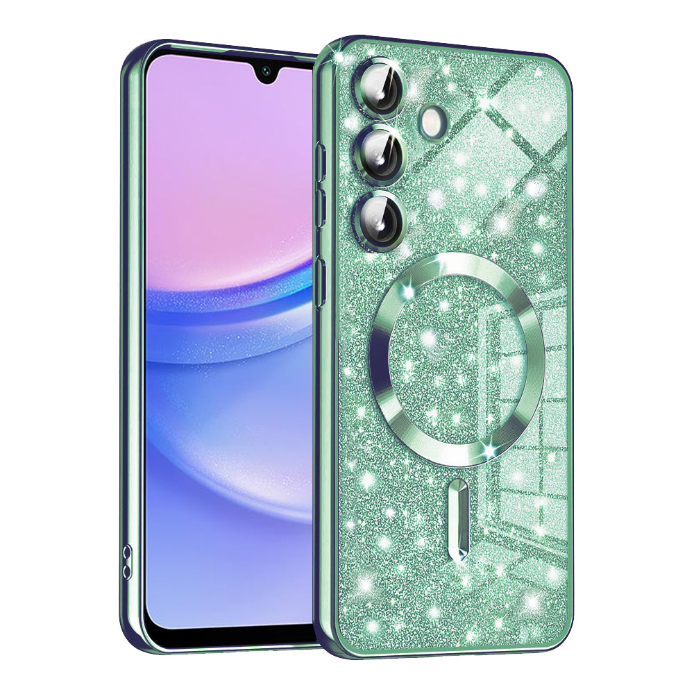 Θήκη MagSafe για Samsung Galaxy A15 5G A156 / A15 A155, Techsuit, Luxury Glitter, Ανοιχτό Πράσινο