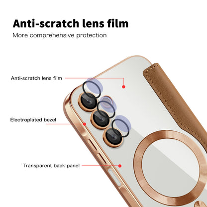 Θήκη MagSafe για Samsung Galaxy A15 5G A156 / A15 A155, Techsuit, SmartMag Book, Καφέ