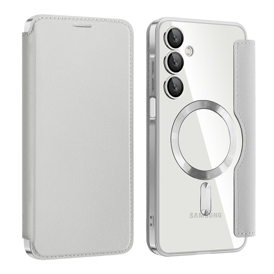 Θήκη MagSafe για Samsung Galaxy A16 5G A166 / A16 4G A165, Techsuit, SmartMag Book, Γκρι