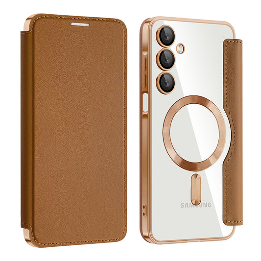 Θήκη MagSafe για Samsung Galaxy A16 5G A166 / A16 4G A165, Techsuit, SmartMag Book, Καφέ