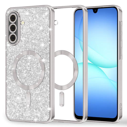 Θήκη MagSafe για Samsung Galaxy A17 4G / A17 5G, Techsuit, Luxury Glitter, Ασημί