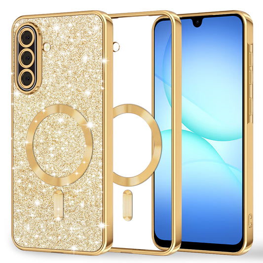 Θήκη MagSafe για Samsung Galaxy A17 4G / A17 5G, Techsuit, Luxury Glitter, Χρυσή