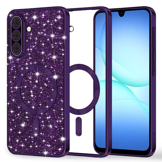 Θήκη MagSafe για Samsung Galaxy A17 4G / A17 5G, Techsuit, Luxury Glitter, Σκούρο Μωβ
