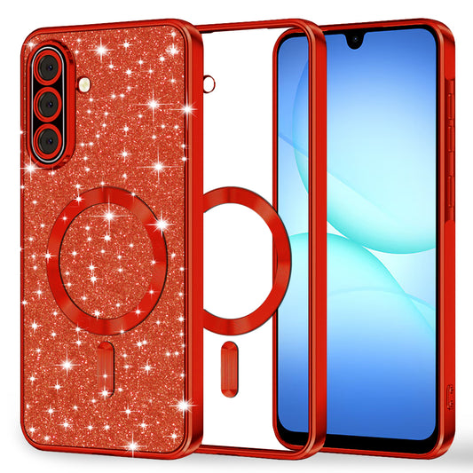 Θήκη MagSafe για Samsung Galaxy A17 4G / A17 5G, Techsuit, Luxury Glitter, Κόκκινη