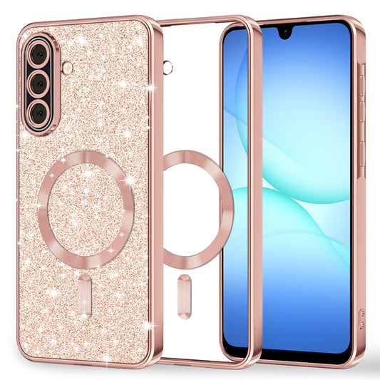 Θήκη MagSafe για Samsung Galaxy A17 4G / A17 5G, Techsuit, Luxury Glitter, Ροζ