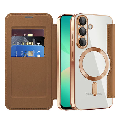 Θήκη MagSafe για Samsung Galaxy A26 A266, Techsuit, SmartMag Book, Καφέ