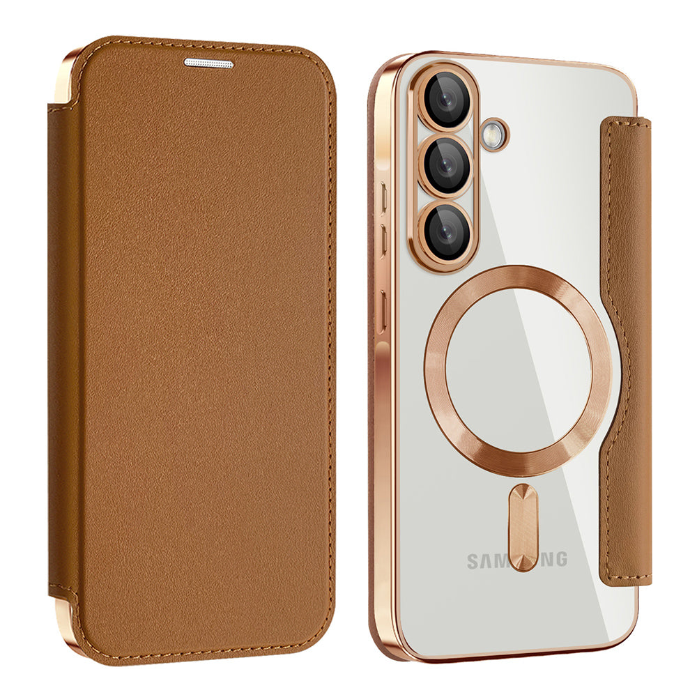 Θήκη MagSafe για Samsung Galaxy A26 A266, Techsuit, SmartMag Book, Καφέ