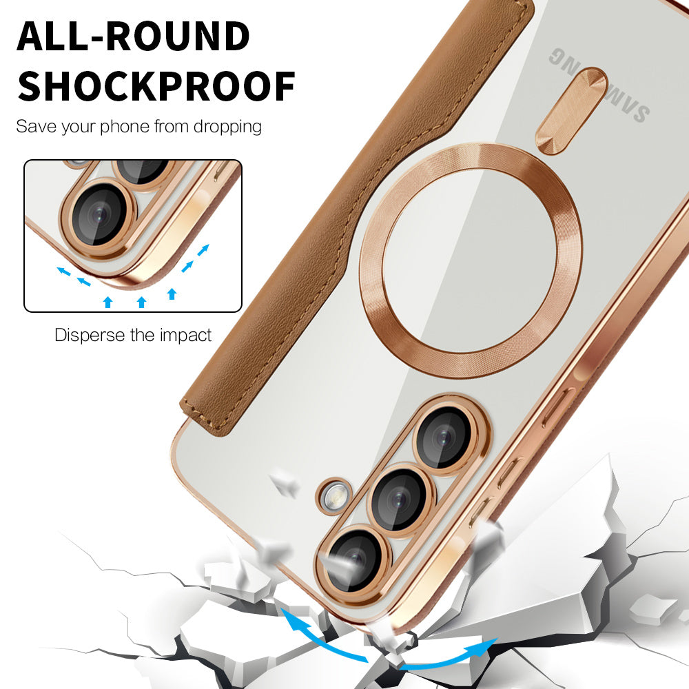 Θήκη MagSafe για Samsung Galaxy A26 A266, Techsuit, SmartMag Book, Καφέ