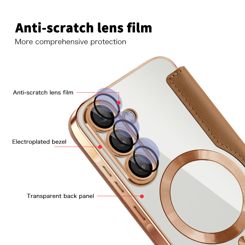 Θήκη MagSafe για Samsung Galaxy A26 A266, Techsuit, SmartMag Book, Καφέ
