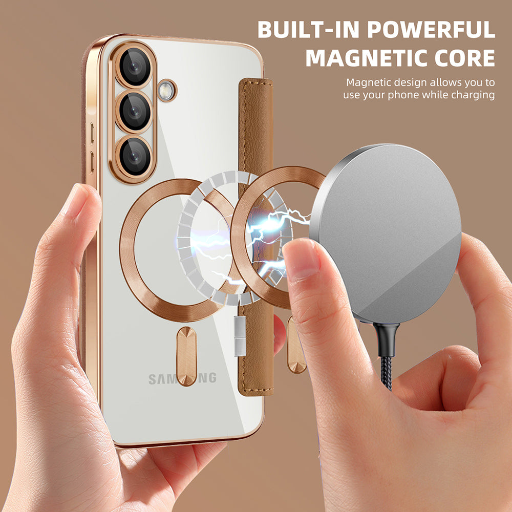 Θήκη MagSafe για Samsung Galaxy A26 A266, Techsuit, SmartMag Book, Καφέ