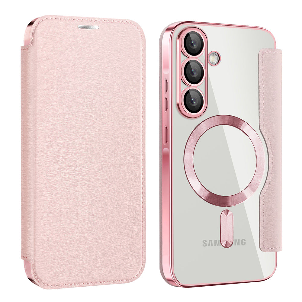 Θήκη MagSafe για Samsung Galaxy A26 A266, Techsuit, SmartMag Book, Ροζ