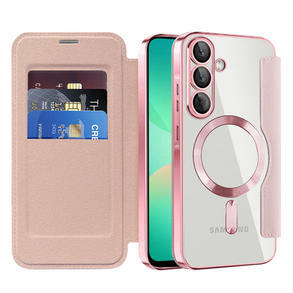 Θήκη MagSafe για Samsung Galaxy A26 A266, Techsuit, SmartMag Book, Ροζ