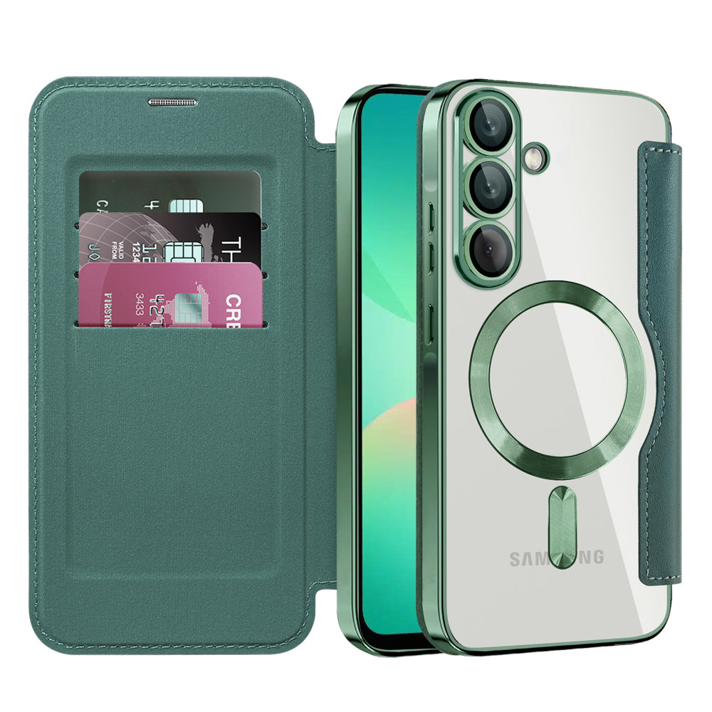 Θήκη MagSafe για Samsung Galaxy A26 A266, Techsuit, SmartMag Book, Πράσινο