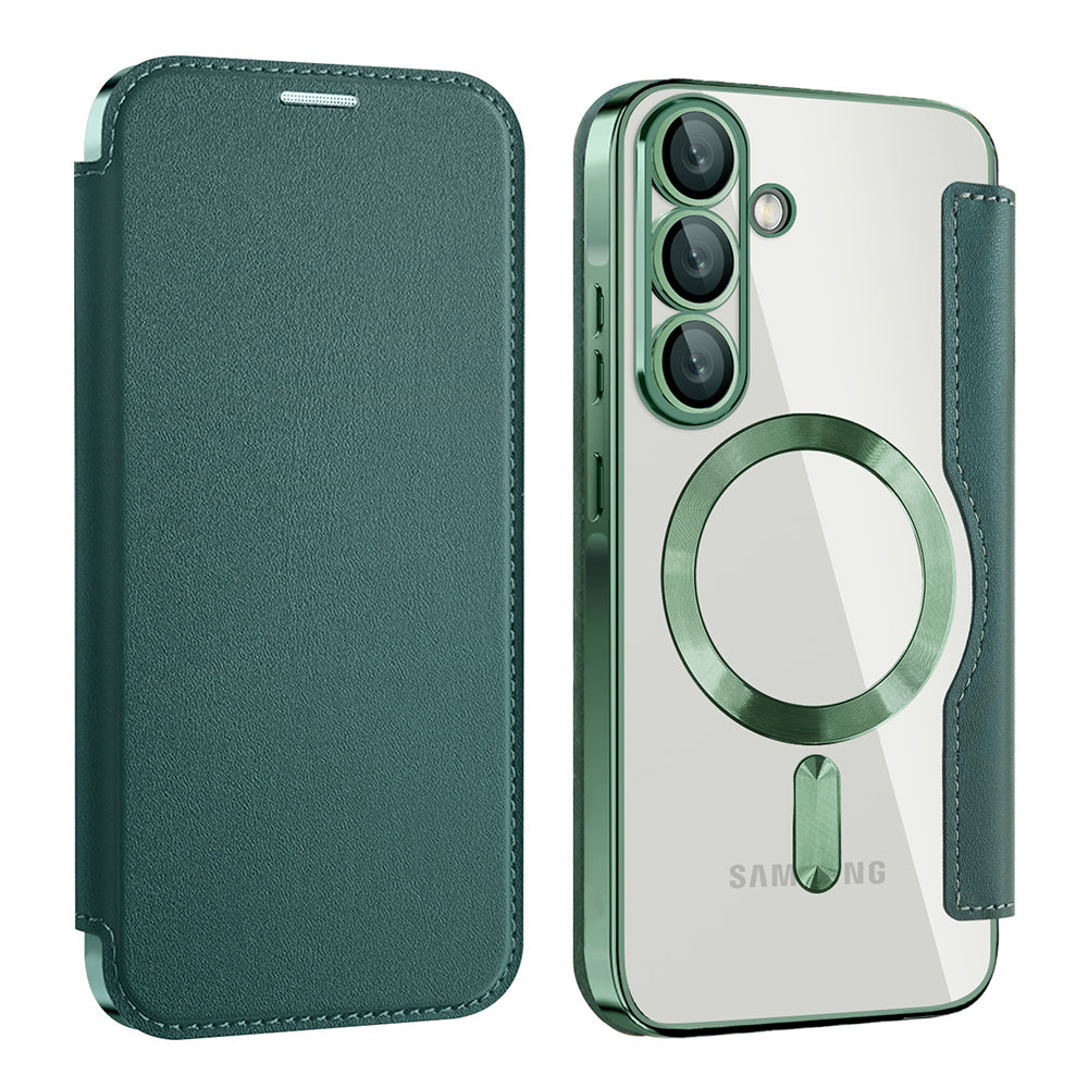 Θήκη MagSafe για Samsung Galaxy A26 A266, Techsuit, SmartMag Book, Πράσινο
