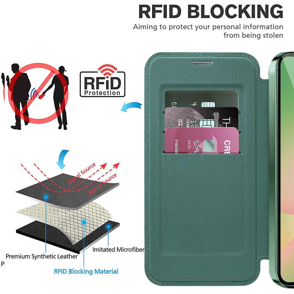 Θήκη MagSafe για Samsung Galaxy A26 A266, Techsuit, SmartMag Book, Πράσινο