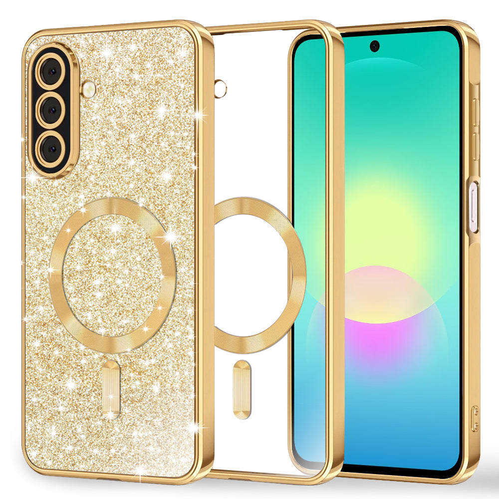 Θήκη MagSafe για Samsung Galaxy A27 5G, Techsuit, Luxury Glitter, Χρυσή