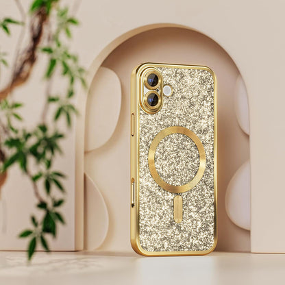 Θήκη MagSafe για Samsung Galaxy A27 5G, Techsuit, Luxury Glitter, Χρυσή