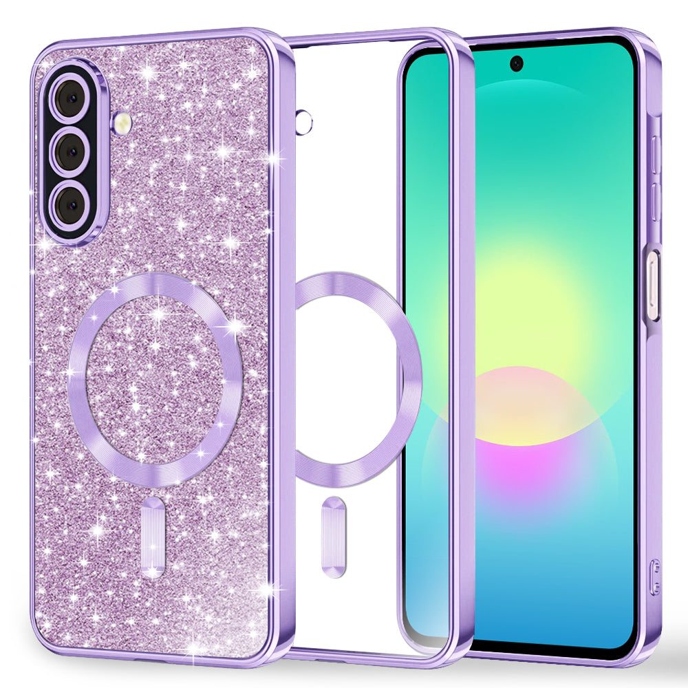 Θήκη MagSafe για Samsung Galaxy A27 5G, Techsuit, Luxury Glitter, Ανοιχτό Μωβ