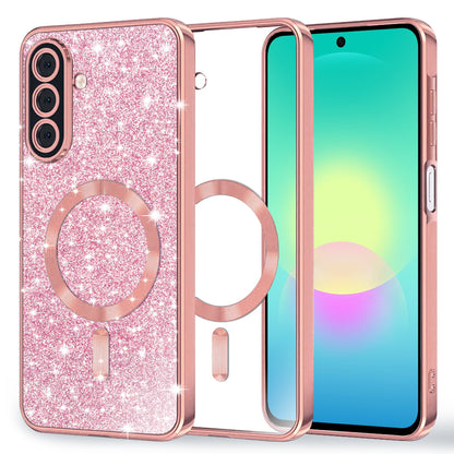 Θήκη MagSafe για Samsung Galaxy A27 5G, Techsuit, Luxury Glitter, Ροζ Χρυσό