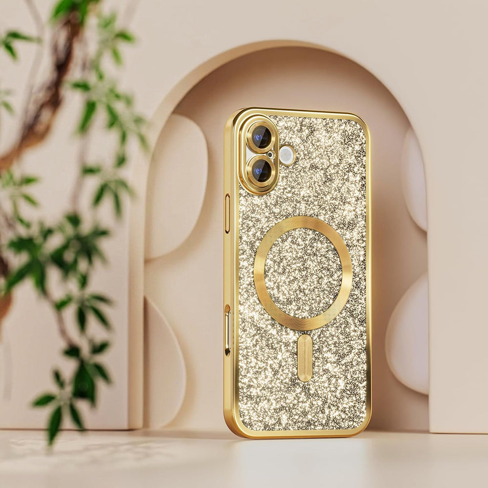 Θήκη MagSafe για Samsung Galaxy A27 5G, Techsuit, Luxury Glitter, Ροζ Χρυσό