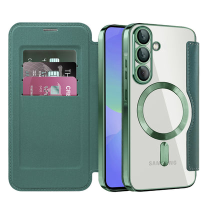 Θήκη MagSafe για Samsung Galaxy A36 A366, Techsuit, SmartMag Book, Πράσινο