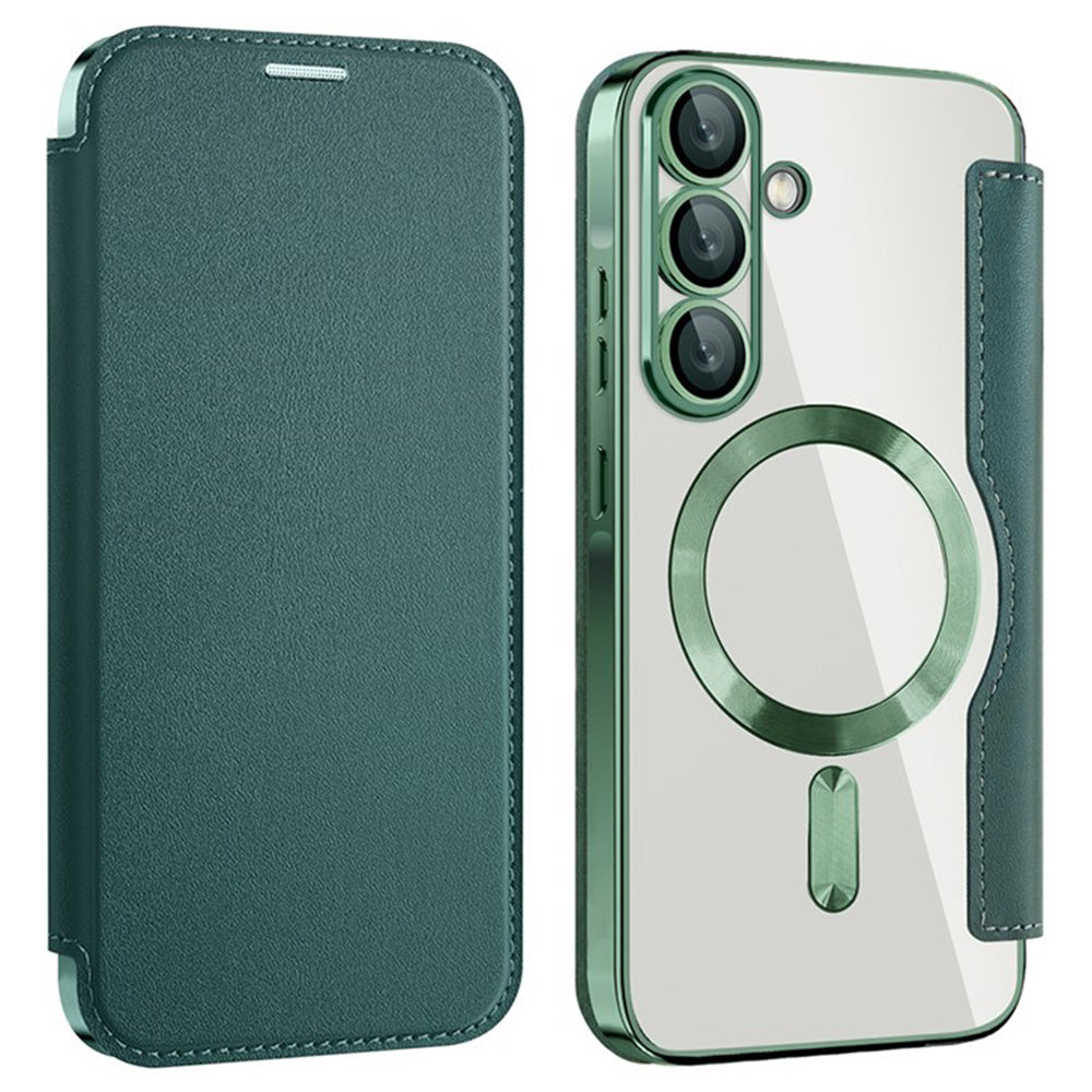 Θήκη MagSafe για Samsung Galaxy A36 A366, Techsuit, SmartMag Book, Πράσινο
