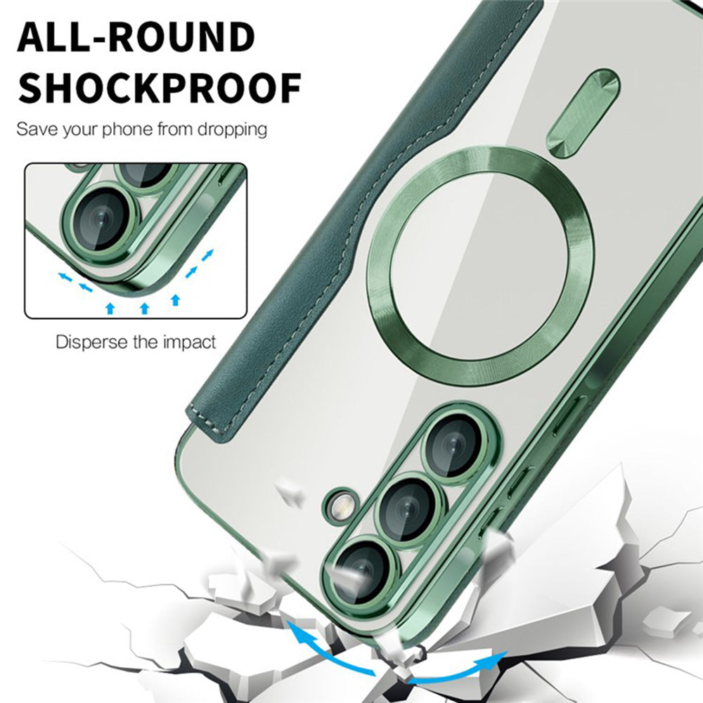 Θήκη MagSafe για Samsung Galaxy A36 A366, Techsuit, SmartMag Book, Πράσινο