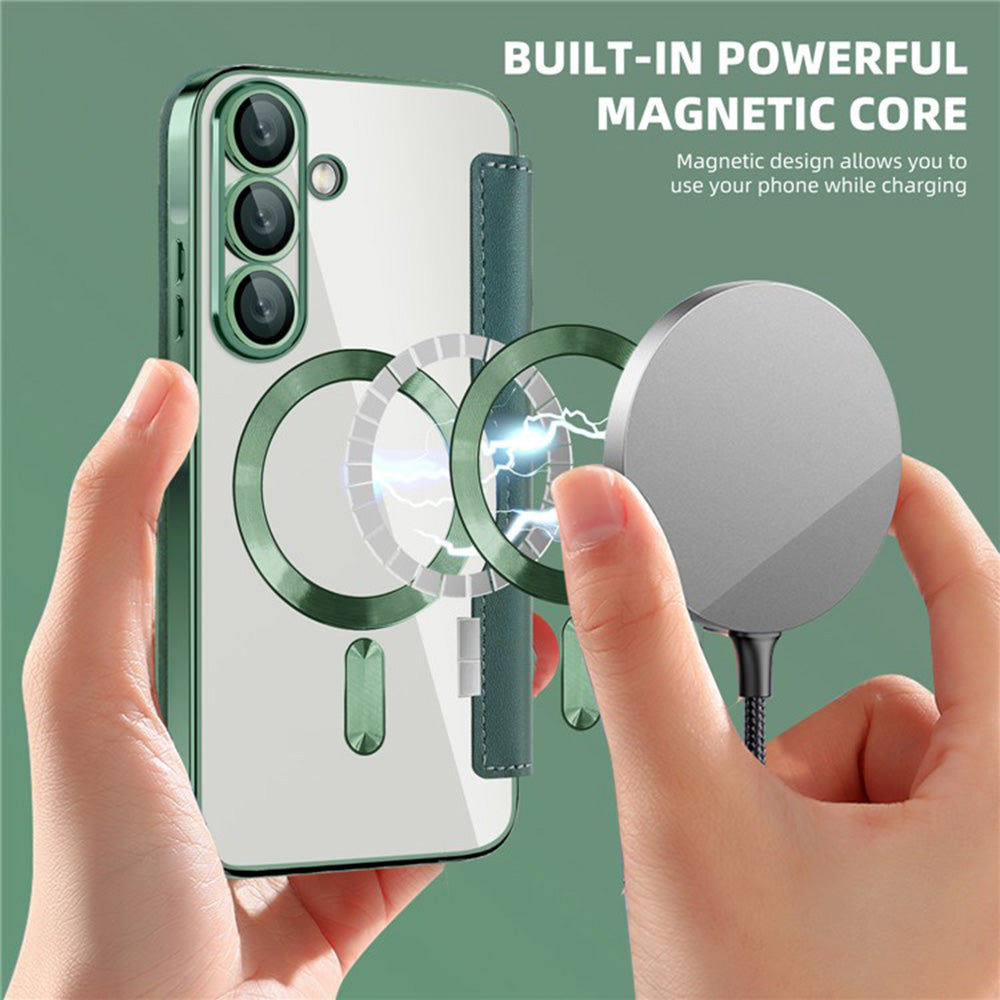 Θήκη MagSafe για Samsung Galaxy A36 A366, Techsuit, SmartMag Book, Πράσινο