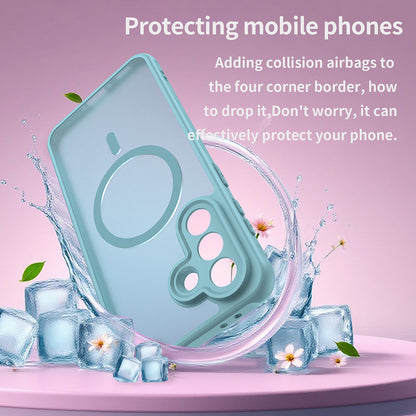 MagSafe Case for Samsung Galaxy A37 5G, Techsuit, HaloFrost II, Light Green