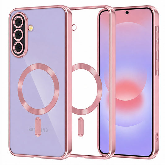 Θήκη MagSafe για Samsung Galaxy A37 5G, Techsuit, Luxury Crystal, Ροζ