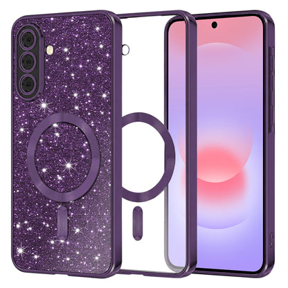 MagSafe Case for Samsung Galaxy A37 5G, Techsuit, Luxury Glitter, Dark Purple