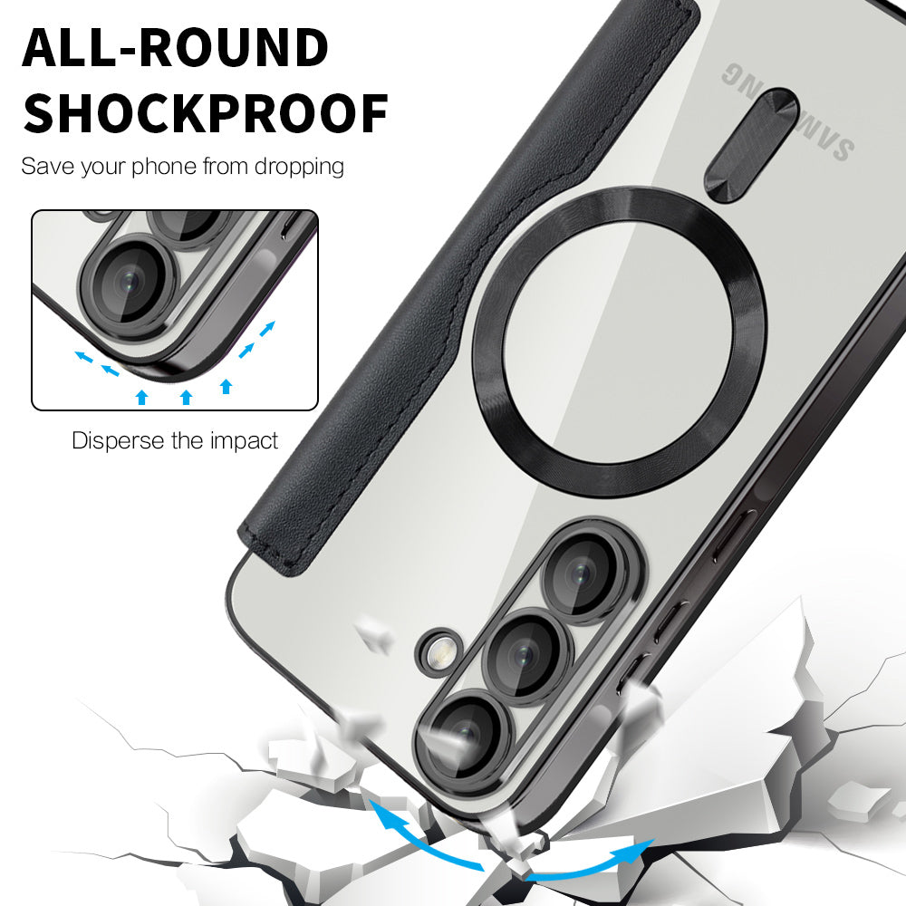 MagSafe Case for Samsung Galaxy A37 5G, Techsuit, SmartMag Book, Black