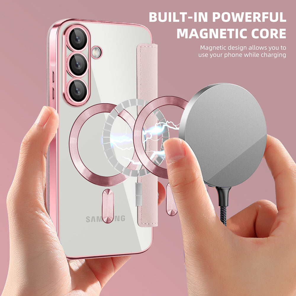 Θήκη MagSafe για Samsung Galaxy A37 5G, Techsuit, SmartMag Book, Ροζ