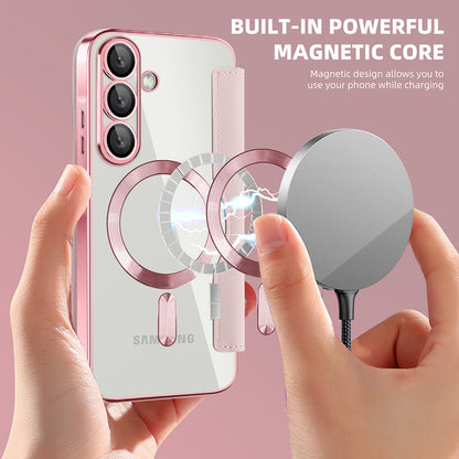 Θήκη MagSafe για Samsung Galaxy A37 5G, Techsuit, SmartMag Book, Ροζ