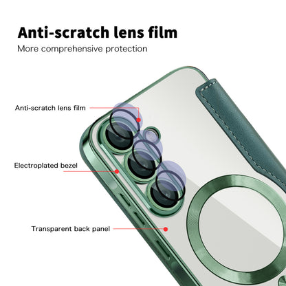 MagSafe Case for Samsung Galaxy A37 5G, Techsuit, SmartMag Book, Green